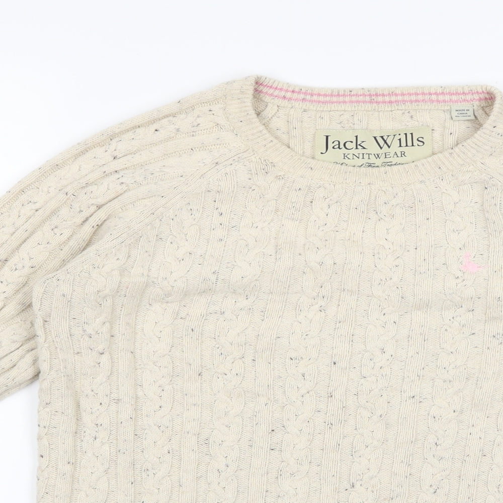 Jack Wills Womens Beige   Pullover Jumper Size 10