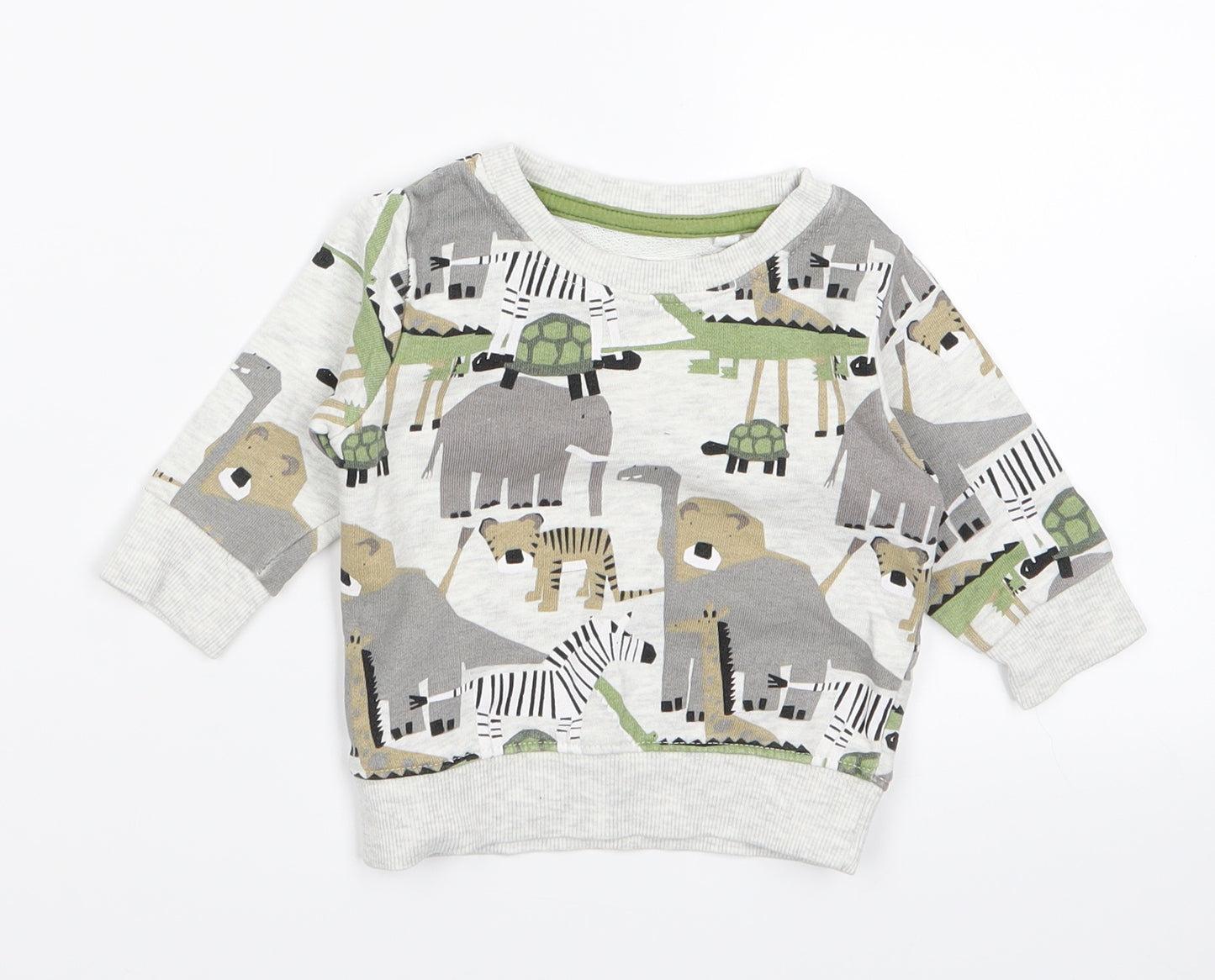NEXT Boys White Animal Print  Pullover Jumper Size 3 Years
