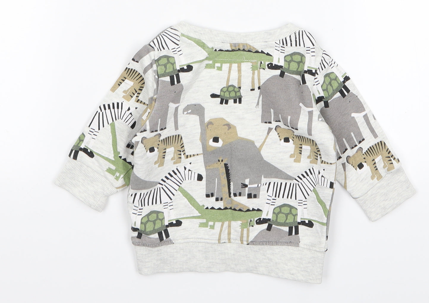 NEXT Boys White Animal Print  Pullover Jumper Size 3 Years