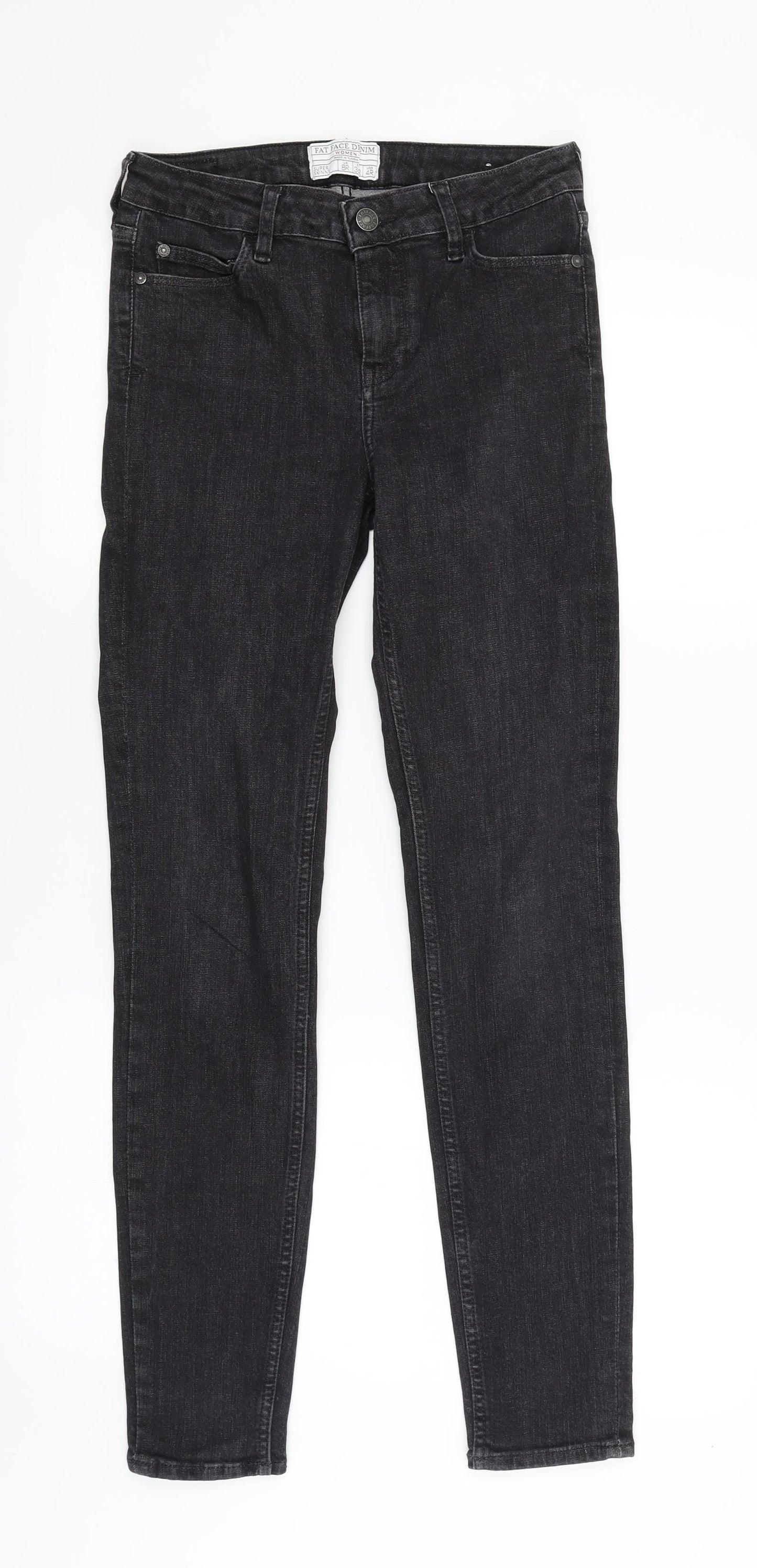Fat Face Womens Black   Straight Jeans Size 8 L30 in