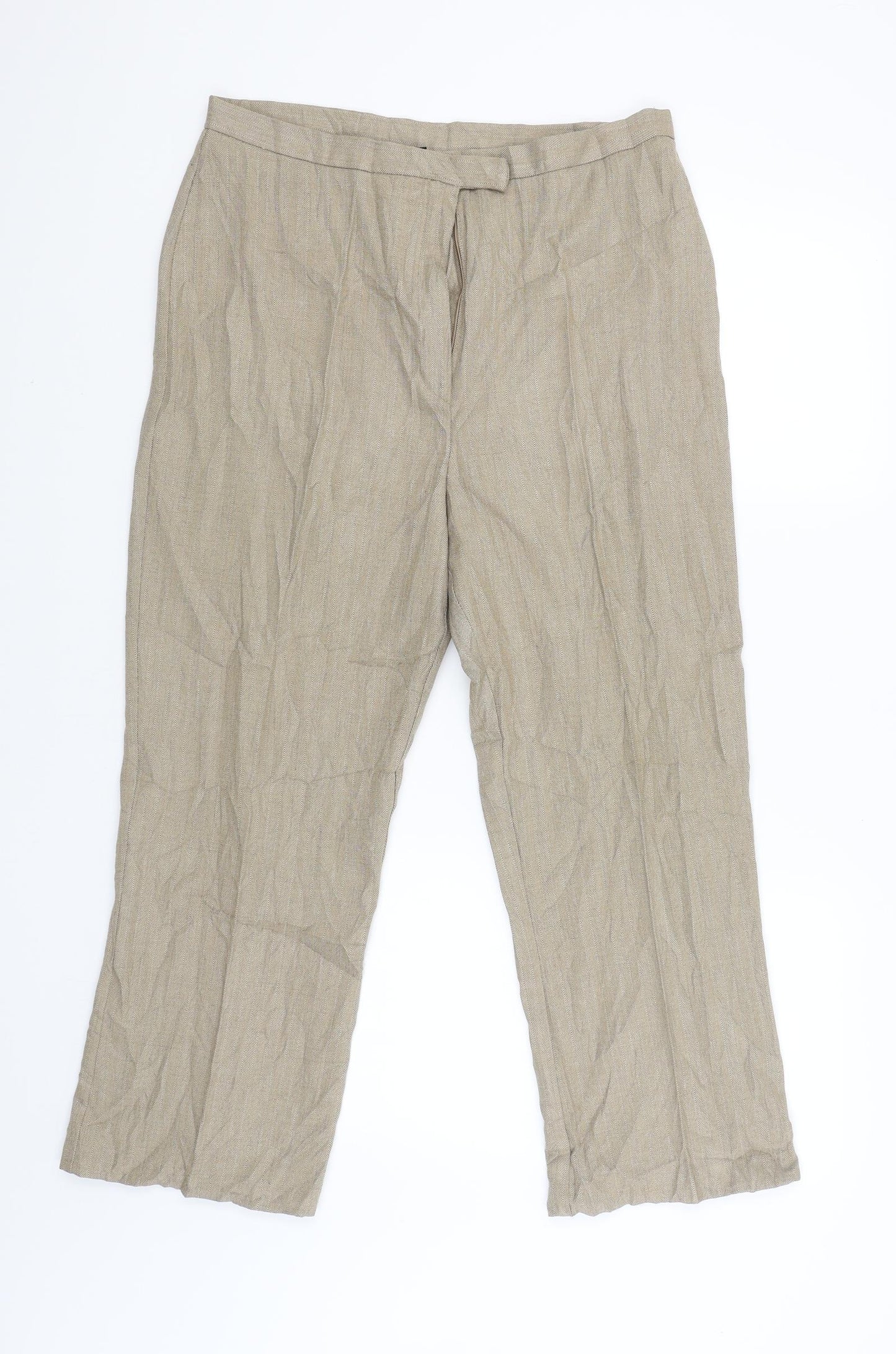 Ellie Louise Womens Beige   Chino Trousers Size 16 L25 in