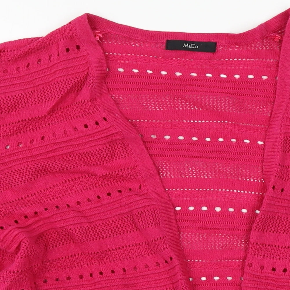 M&Co Womens Pink   Cardigan Jumper Size 16