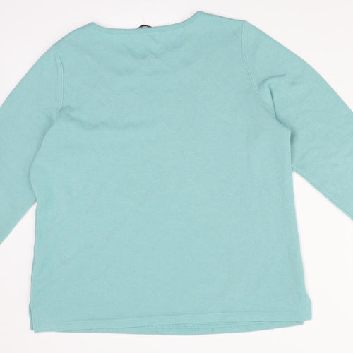 BM Womens Blue   Pullover Jumper Size M  - lace trim on collar