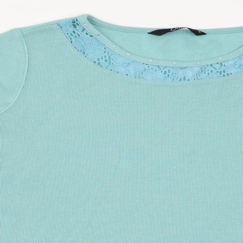 BM Womens Blue   Pullover Jumper Size M  - lace trim on collar