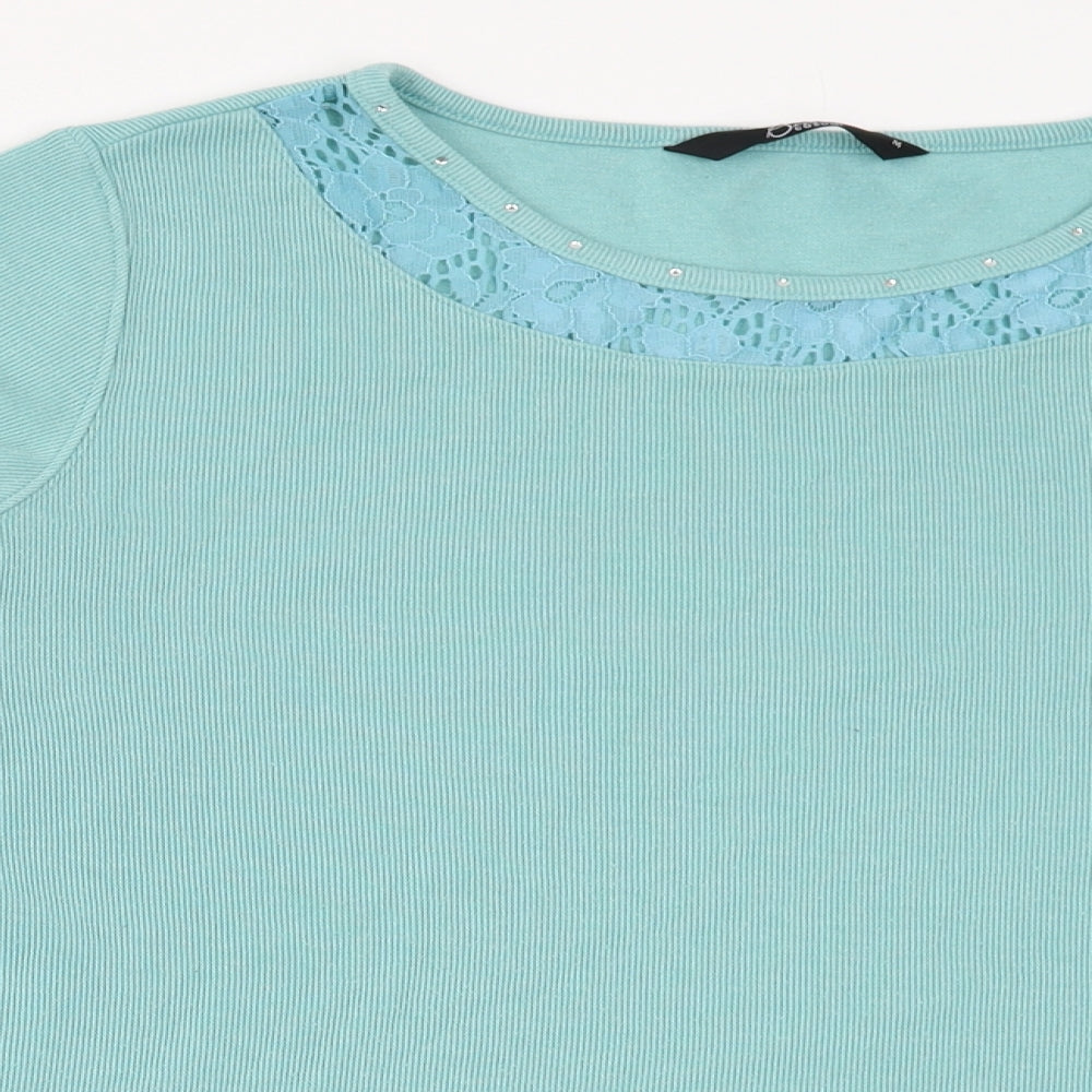 BM Womens Blue   Pullover Jumper Size M  - lace trim on collar