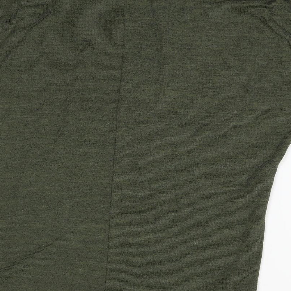 New Look Womens Green   Basic T-Shirt Size S  - rings and ties on sleeves