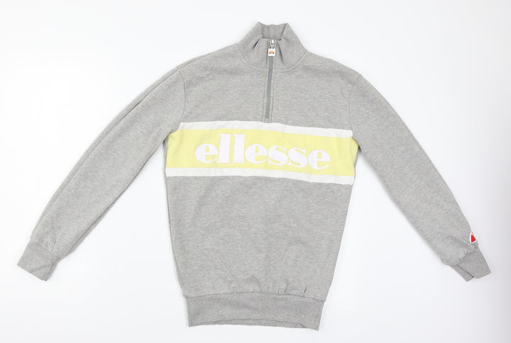 ellesse Womens Grey Henley Sweatshirt Size 4