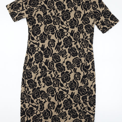 Wallis Womens Brown Floral  A-Line  Size 12