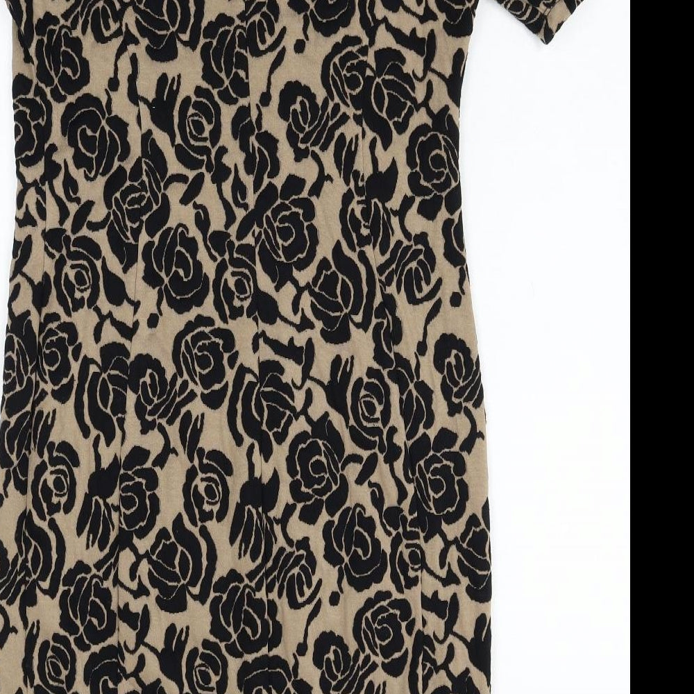 Wallis Womens Brown Floral  A-Line  Size 12