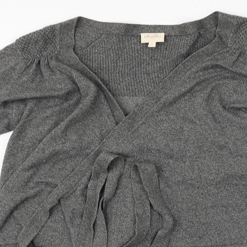 Whistles Womens Grey   Cardigan Jumper Size L  - ties at bottom