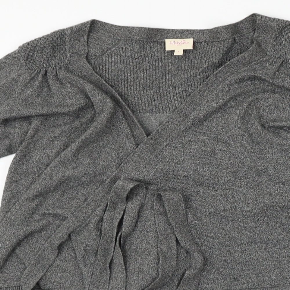 Whistles Womens Grey   Cardigan Jumper Size L  - ties at bottom