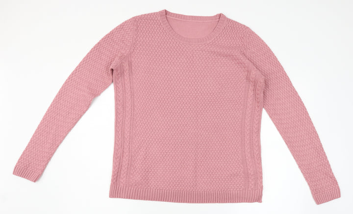 EWM Womens Pink Knit Pullover Jumper One Size