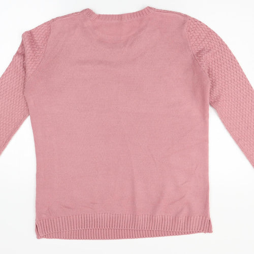 EWM Womens Pink  Knit Pullover Jumper One Size