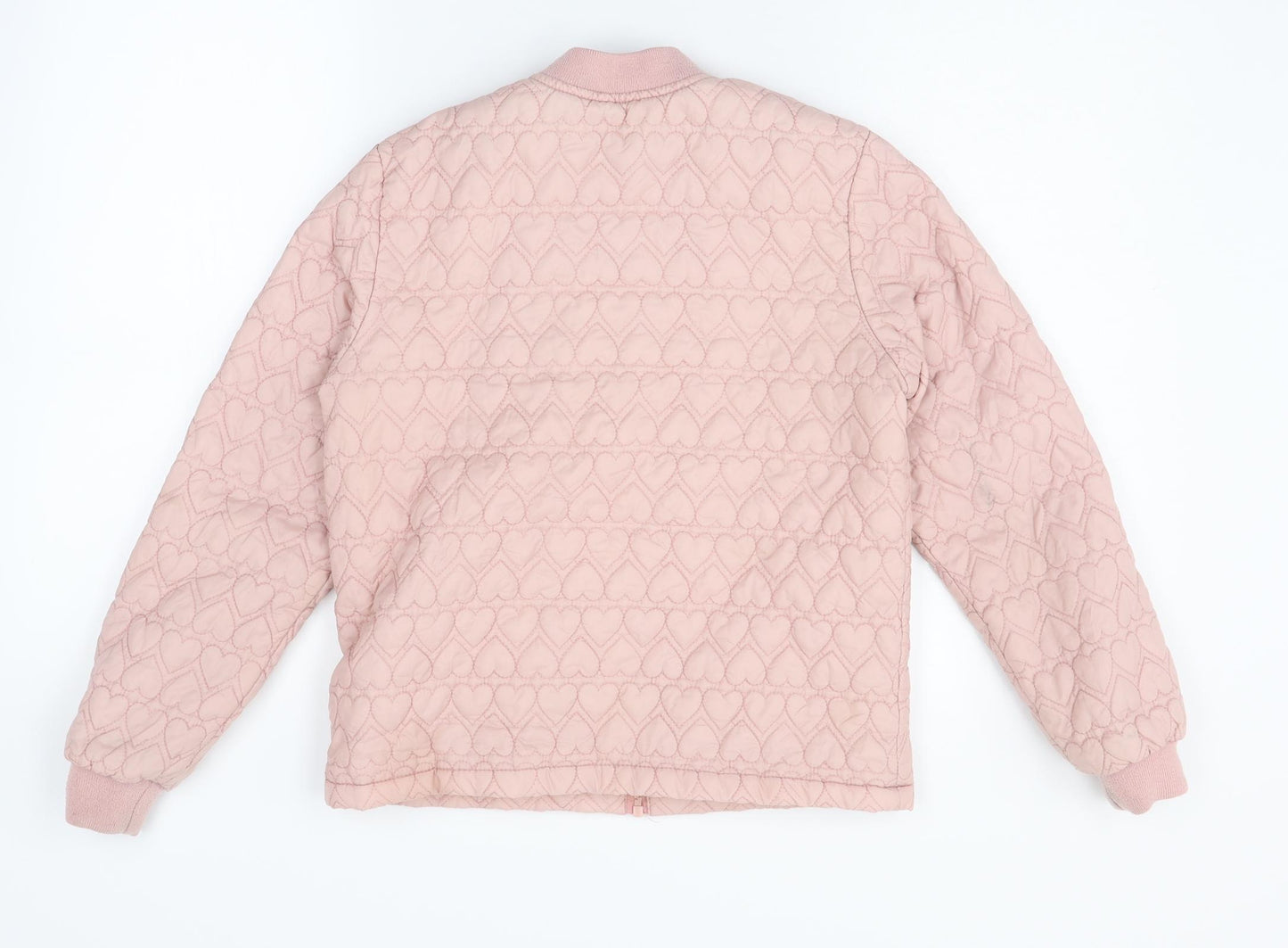George Girls Pink   Bomber Jacket Jacket Size 12-13 Years  - heart pattern