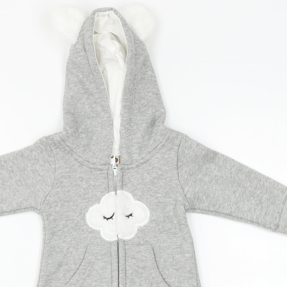 Preworn Baby Grey   Babygrow One-Piece Size 6-9 Months