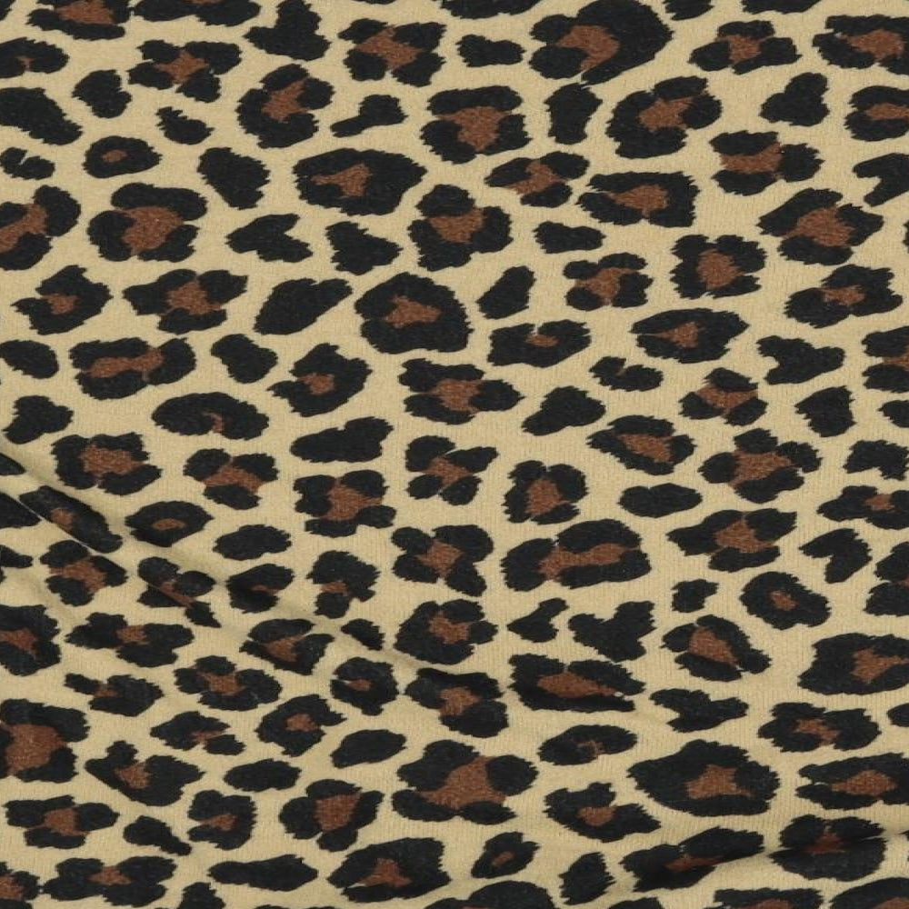 pep co Womens Brown Animal Print  Pullover Jumper Size 14  - tie in front