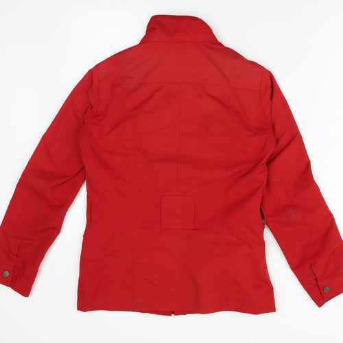 M&S Womens Red   Overcoat Coat Size 8