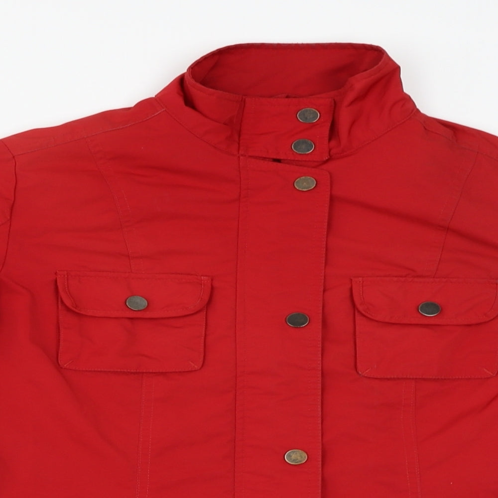 M&S Womens Red   Overcoat Coat Size 8