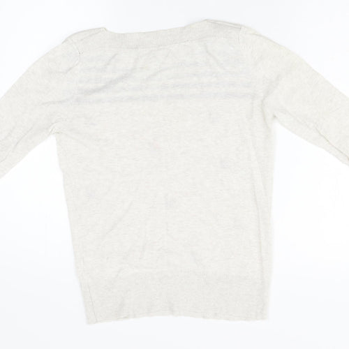 Red Herring Womens White Striped  Pullover Jumper Size 10