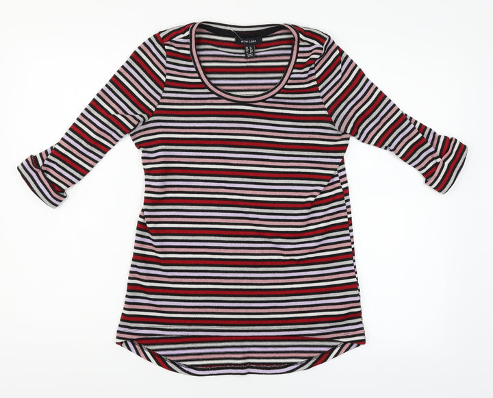 New Look Womens Red Striped  Pullover Jumper Size 8
