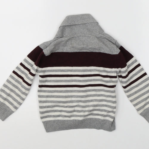 Little Rebel Baby Grey Striped  Pullover Jumper Size 18-24 Months