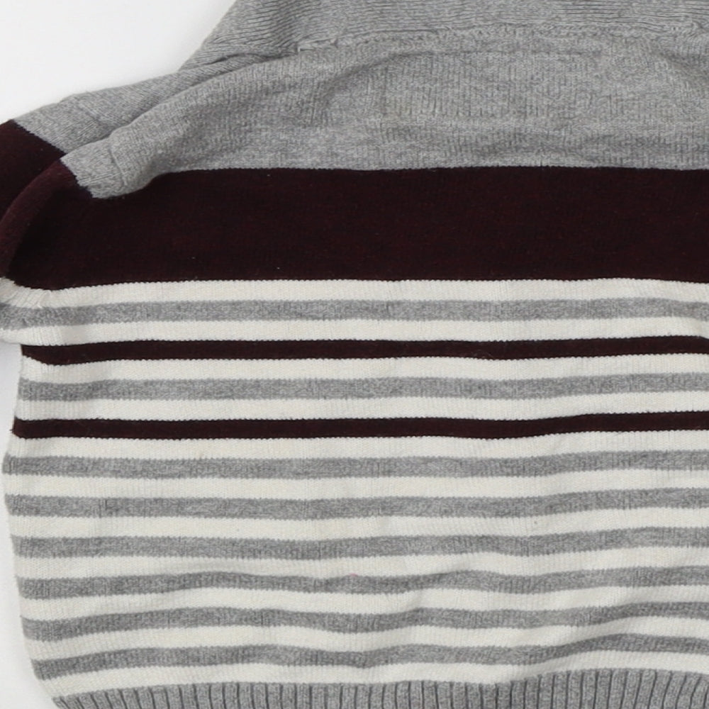 Little Rebel Baby Grey Striped  Pullover Jumper Size 18-24 Months