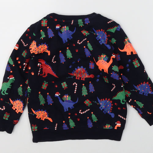 George Boys Black   Pullover Jumper Size 3-4 Years  - dinosaurs christmas