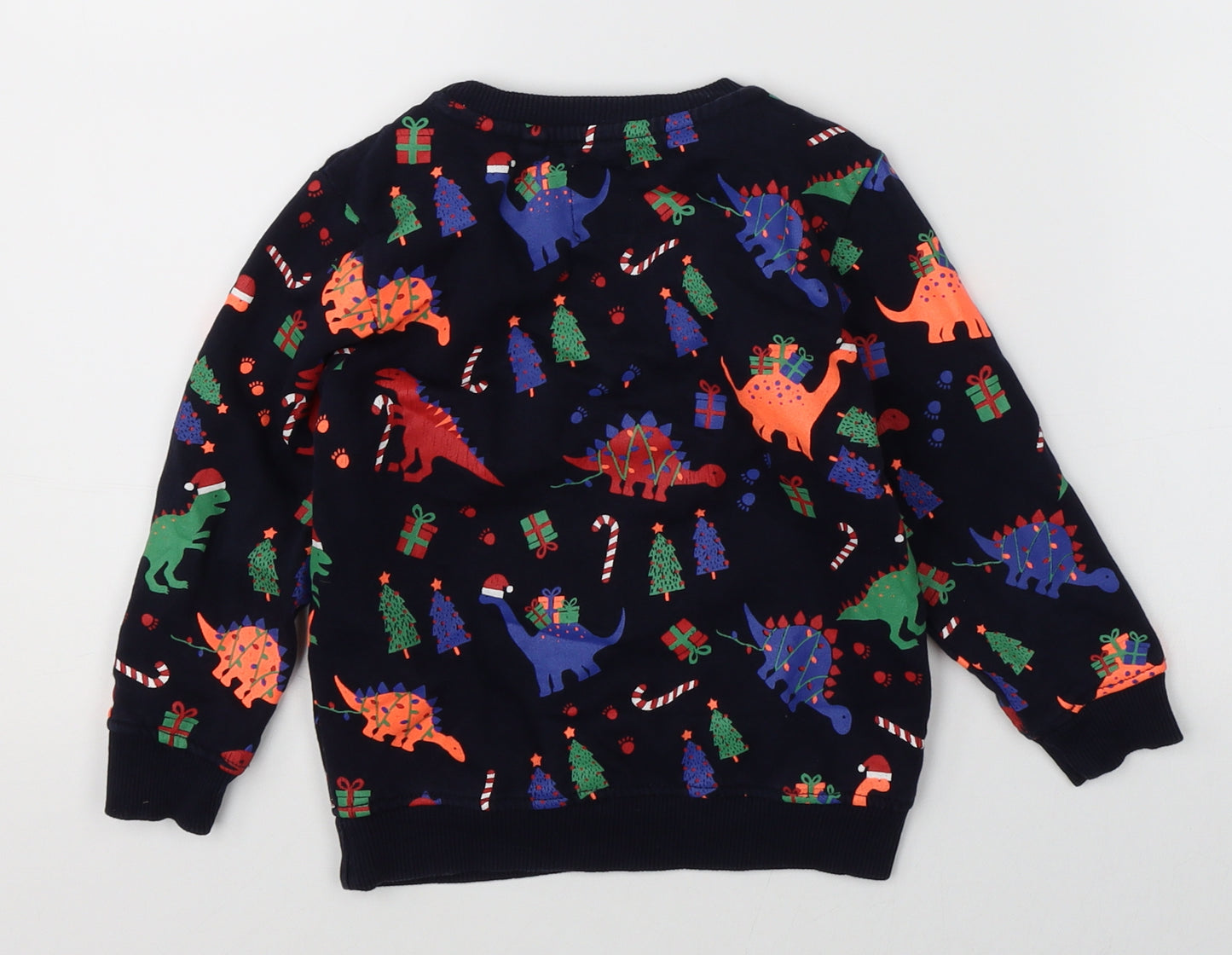 George Boys Black   Pullover Jumper Size 3-4 Years  - dinosaurs christmas
