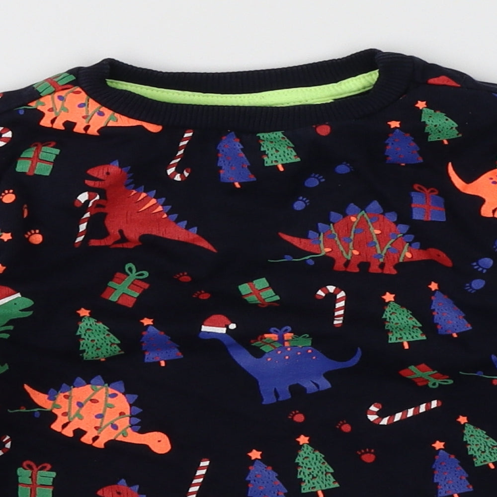 George Boys Black   Pullover Jumper Size 3-4 Years  - dinosaurs christmas