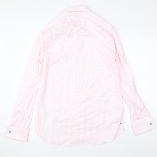 Marks & Spencer Mens Pink Check   Dress Shirt Size L