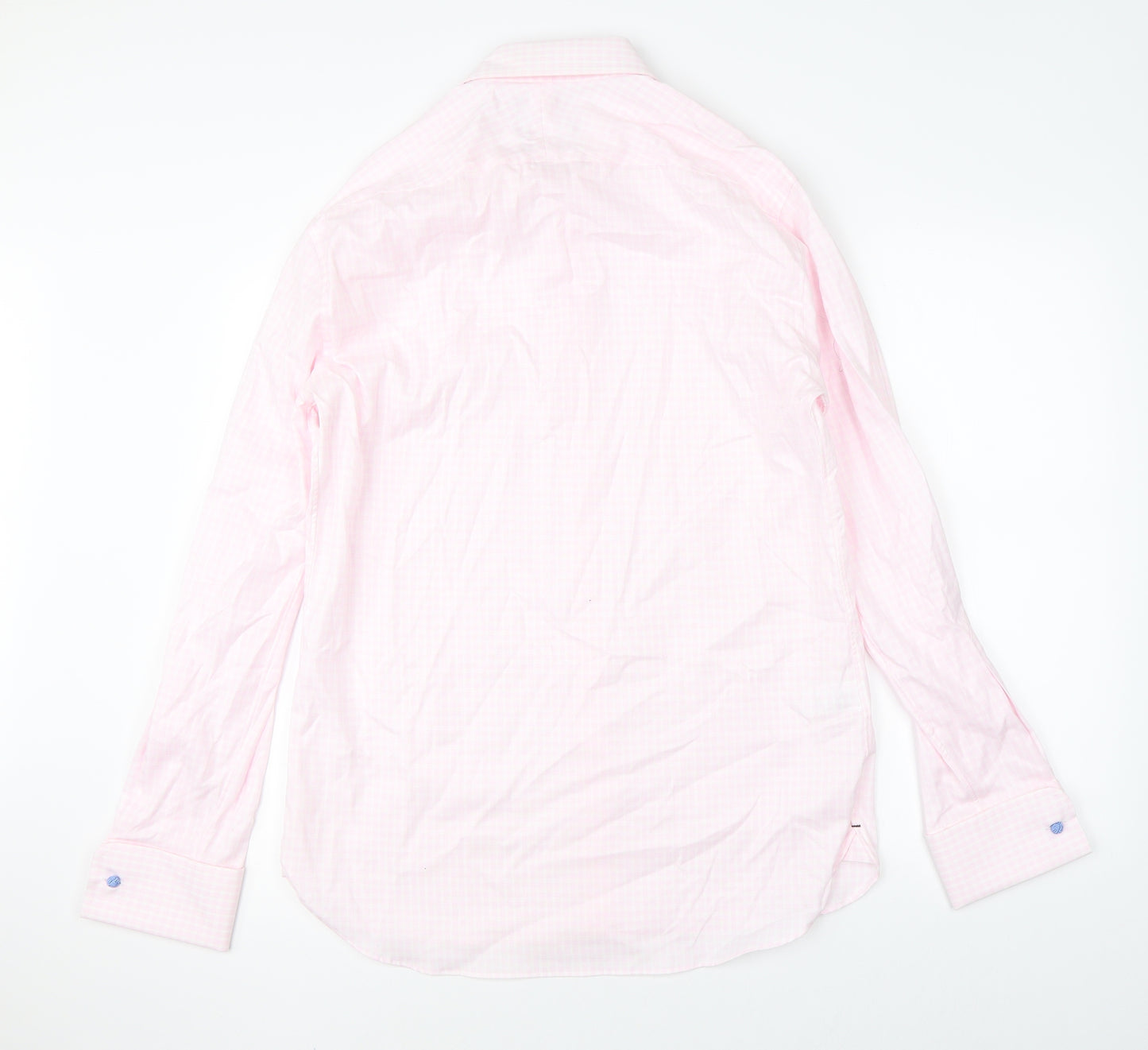 Marks & Spencer Mens Pink Check   Dress Shirt Size L