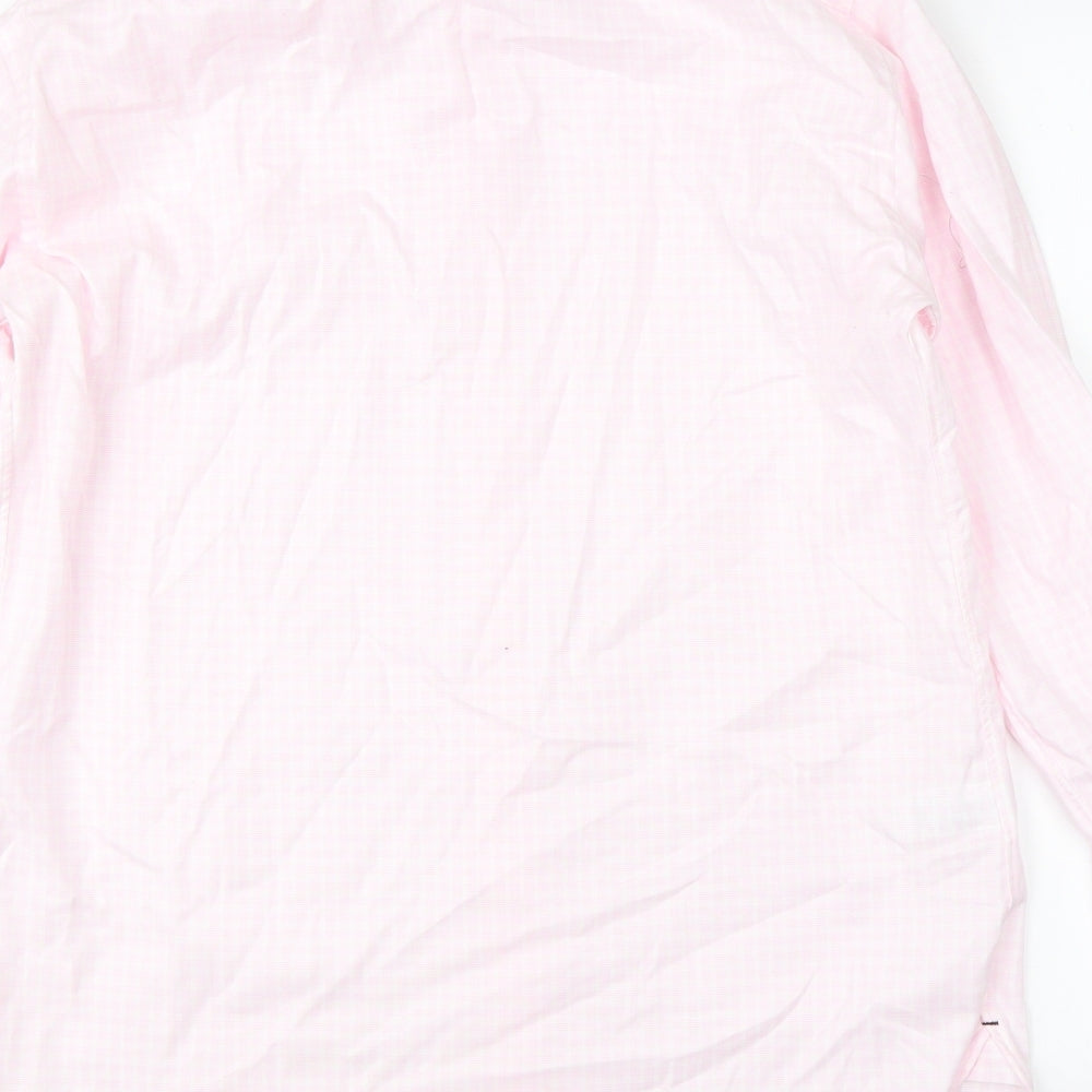 Marks & Spencer Mens Pink Check   Dress Shirt Size L