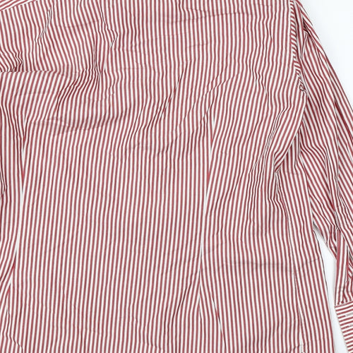 Hawes & Curtis Mens Red Striped   Button-Up Size L