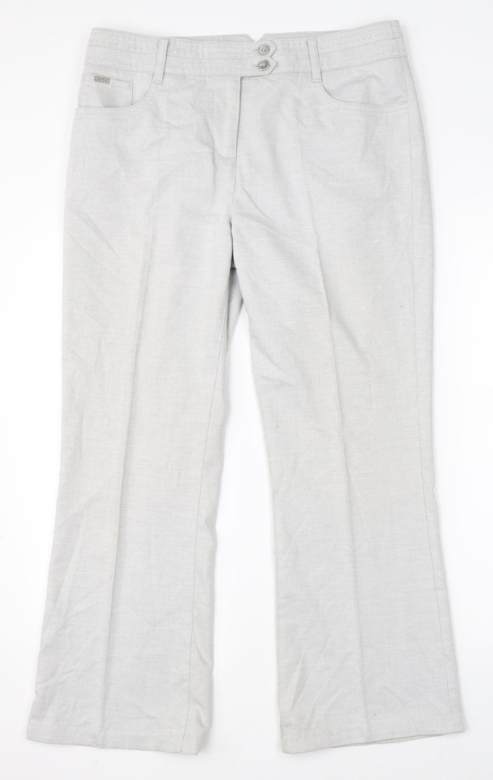 Per Una Womens Grey   Trousers  Size 14 L26 in