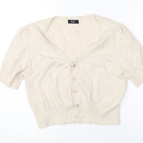 F&F Womens Beige   Cardigan Jumper Size 16
