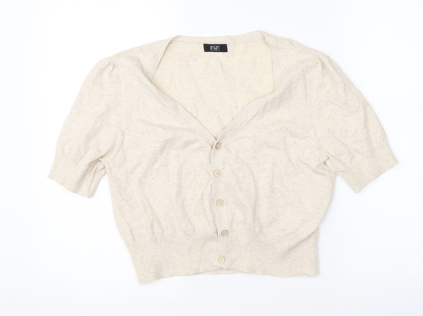 F&F Womens Beige   Cardigan Jumper Size 16