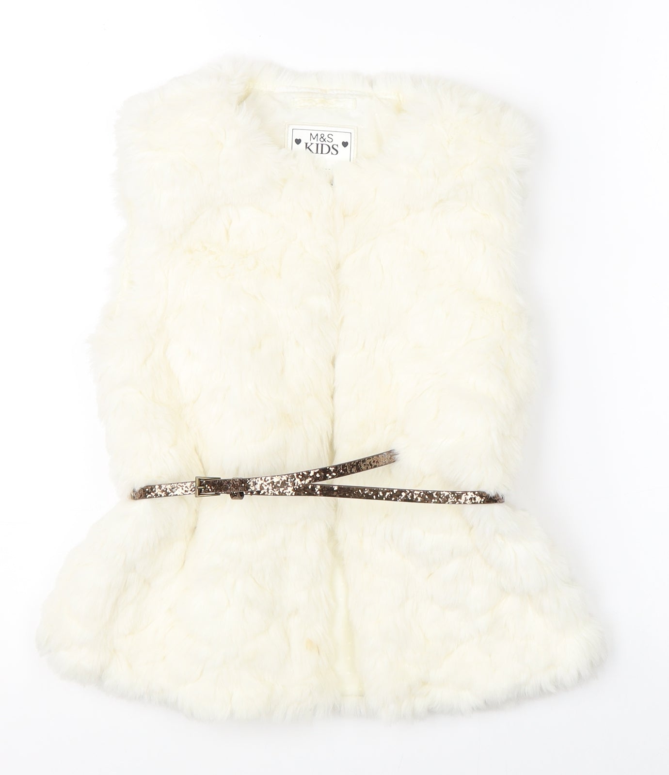 Marks & Spencer Girls White   Vest Jumper Size 9-10 Years
