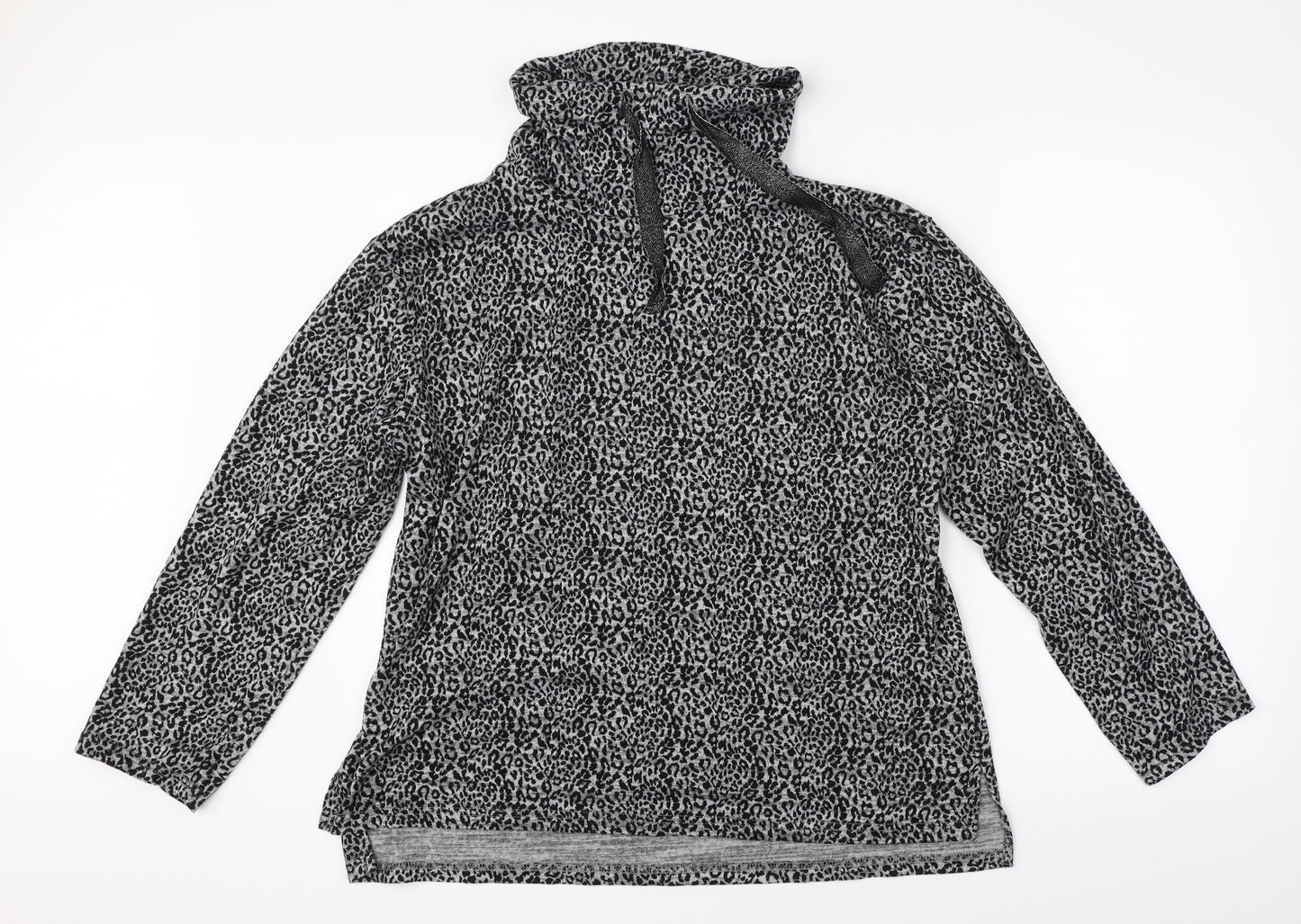 Love to Lounge Womens Black Animal Print  Pullover Jumper Size L