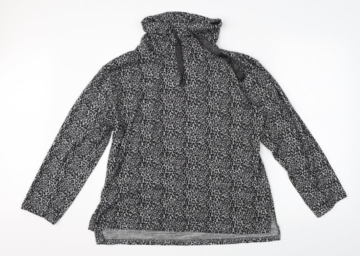Love to Lounge Womens Black Animal Print  Pullover Jumper Size L