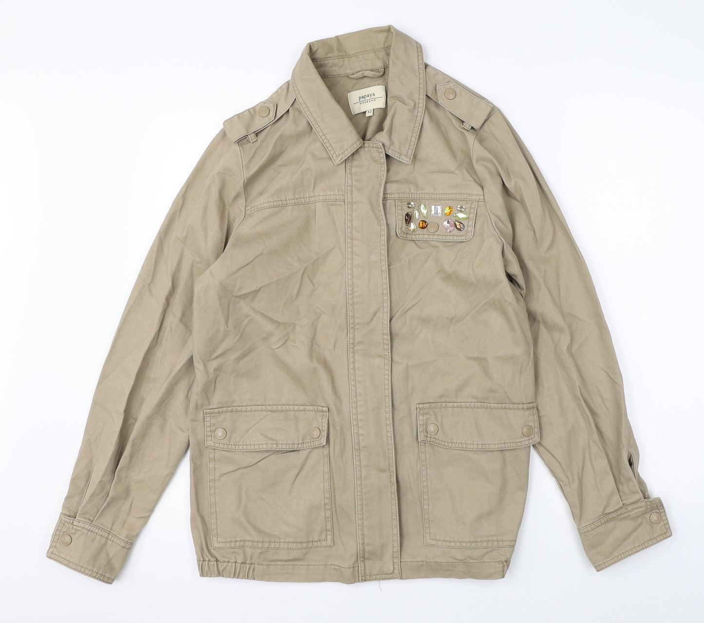Papaya Womens Beige   Jacket  Size 12