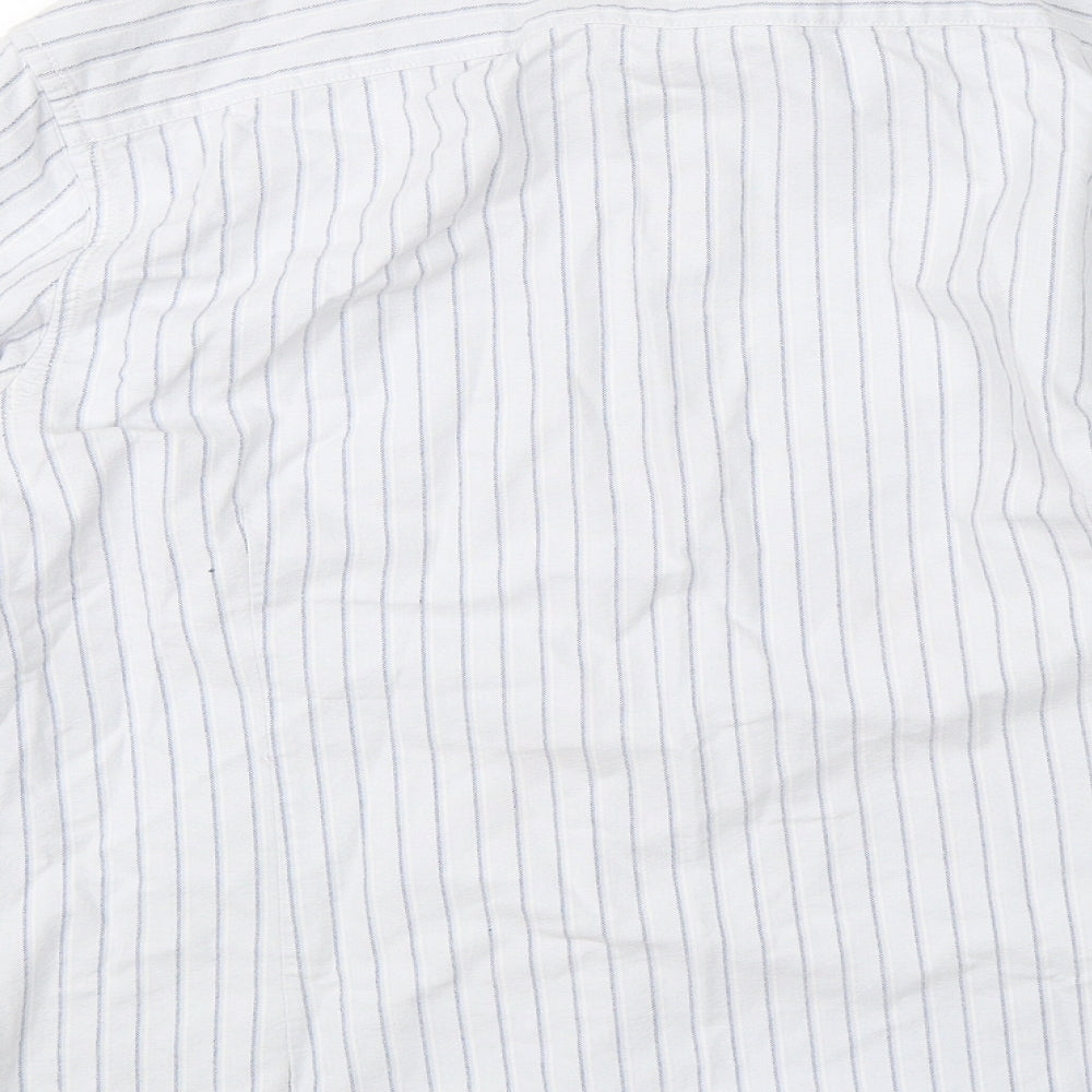 Racing Green Mens Blue Striped   Button-Up Size L