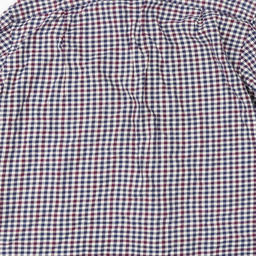 Marks & Spencer Mens Multicoloured Check   Button-Up Size L