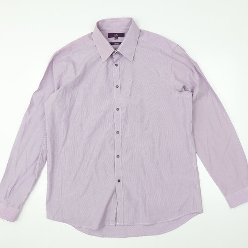 NEXT Mens Purple Striped   Dress Shirt Size 43