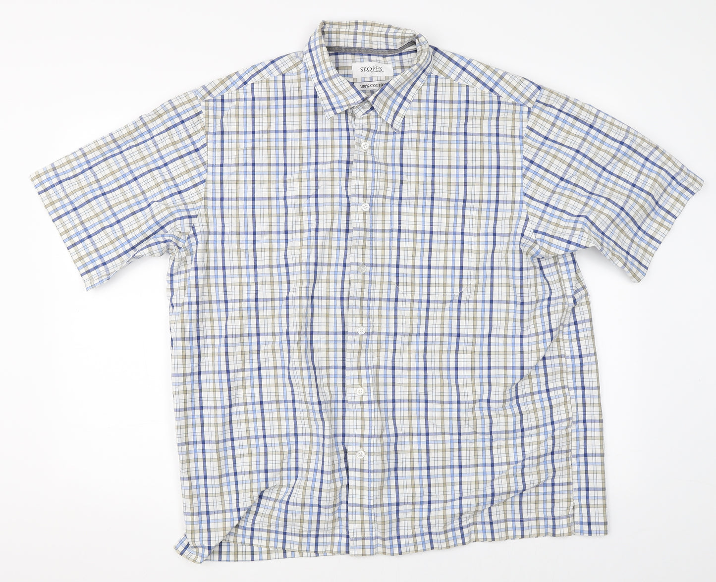 Skopes Mens Blue Check   Button-Up Size XL