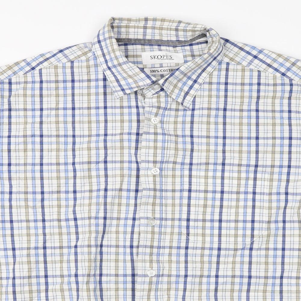 Skopes Mens Blue Check   Button-Up Size XL