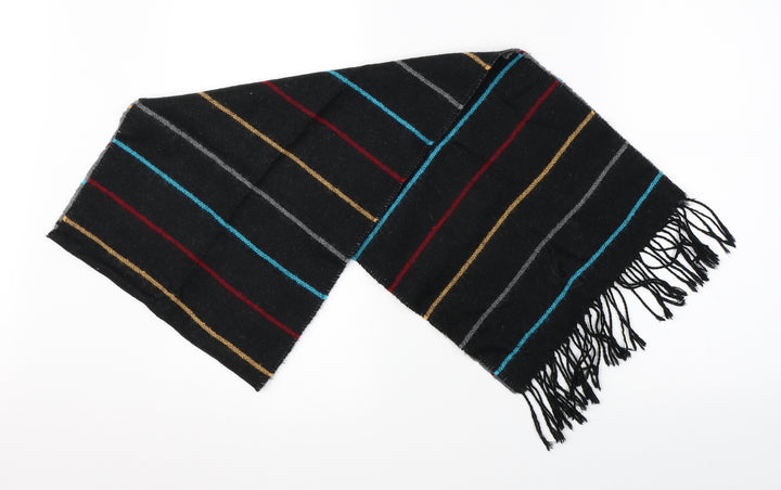 Preworn Unisex Black Striped   Scarf