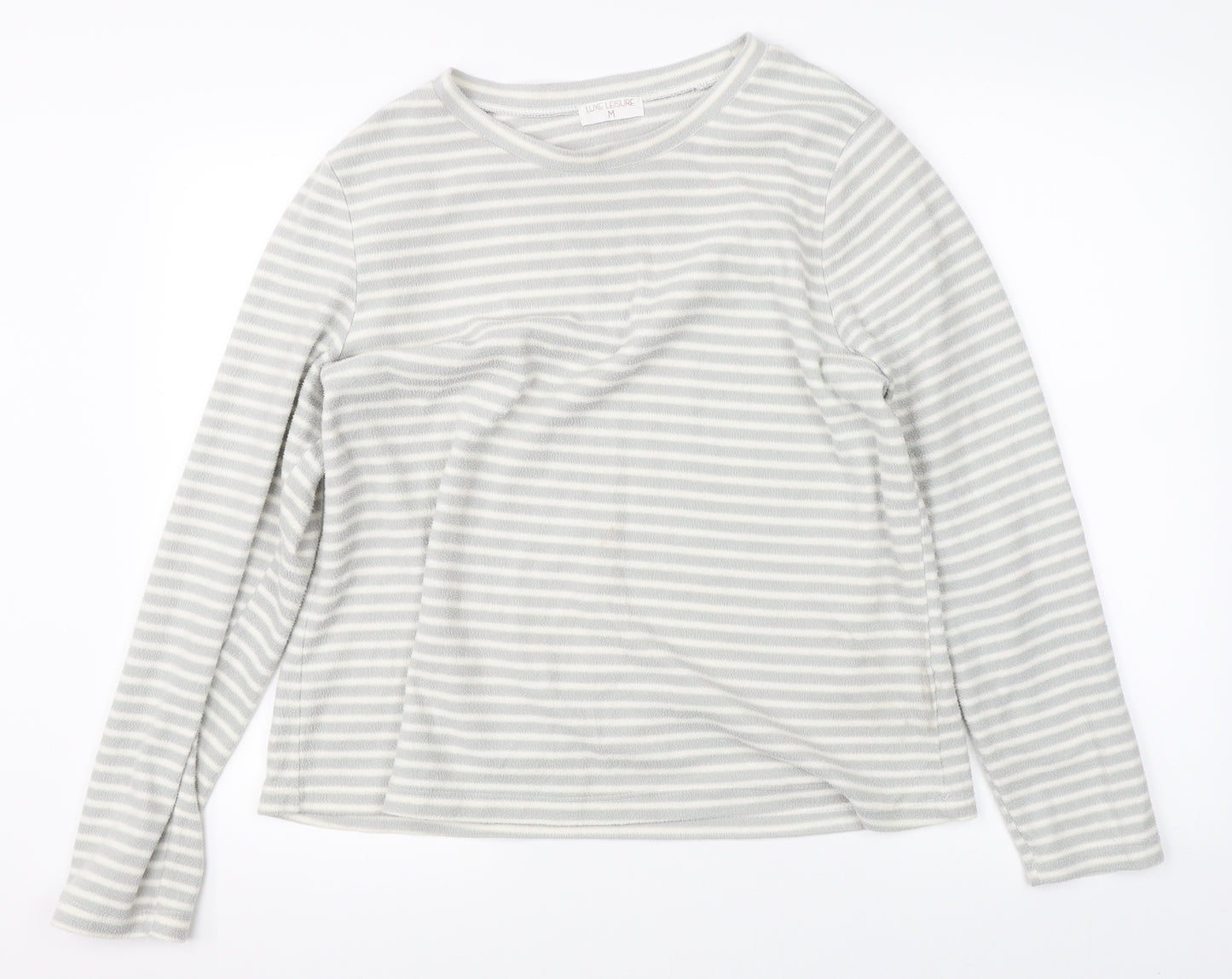 Luxe Leisure Womens Grey Striped  Pullover Jumper Size M