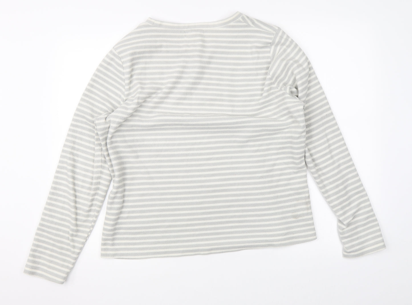 Luxe Leisure Womens Grey Striped  Pullover Jumper Size M