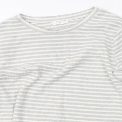 Luxe Leisure Womens Grey Striped  Pullover Jumper Size M