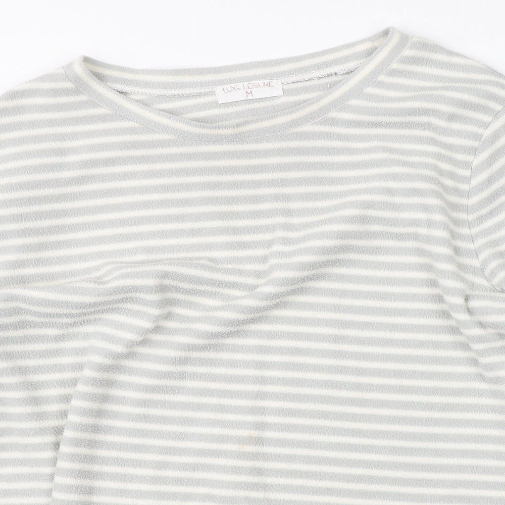 Luxe Leisure Womens Grey Striped  Pullover Jumper Size M